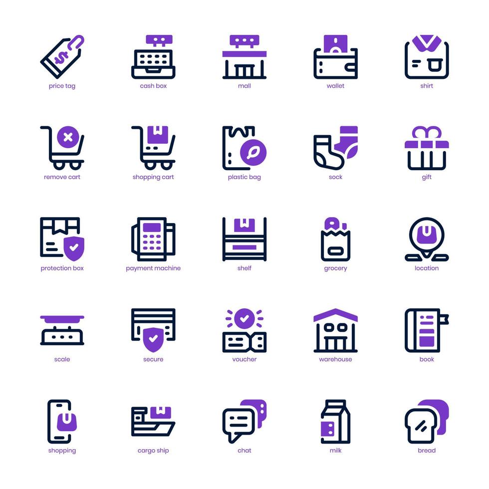 Retail Store icon pack for your website, mobile, presentation, and logo design. Retail Store icon mixed line and solid design. Vector graphics illustration and editable stroke.