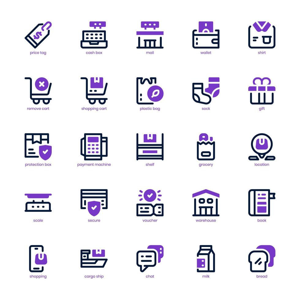 Retail Store icon pack for your website, mobile, presentation, and logo design. Retail Store icon mixed line and solid design. Vector graphics illustration and editable stroke.