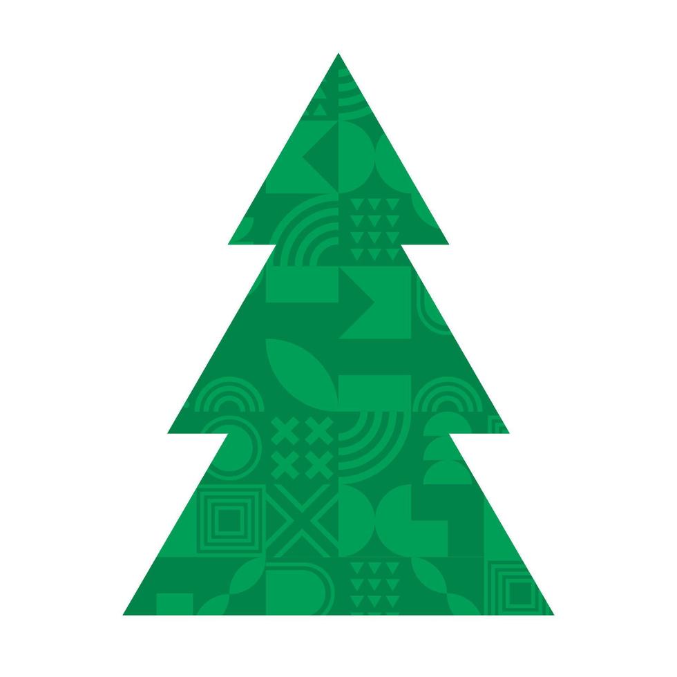 árbol de navidad abstracto geométrico. diseño geométrico de navidad con árbol de navidad estilizado hecho de formas geométricas y año nuevo. vector