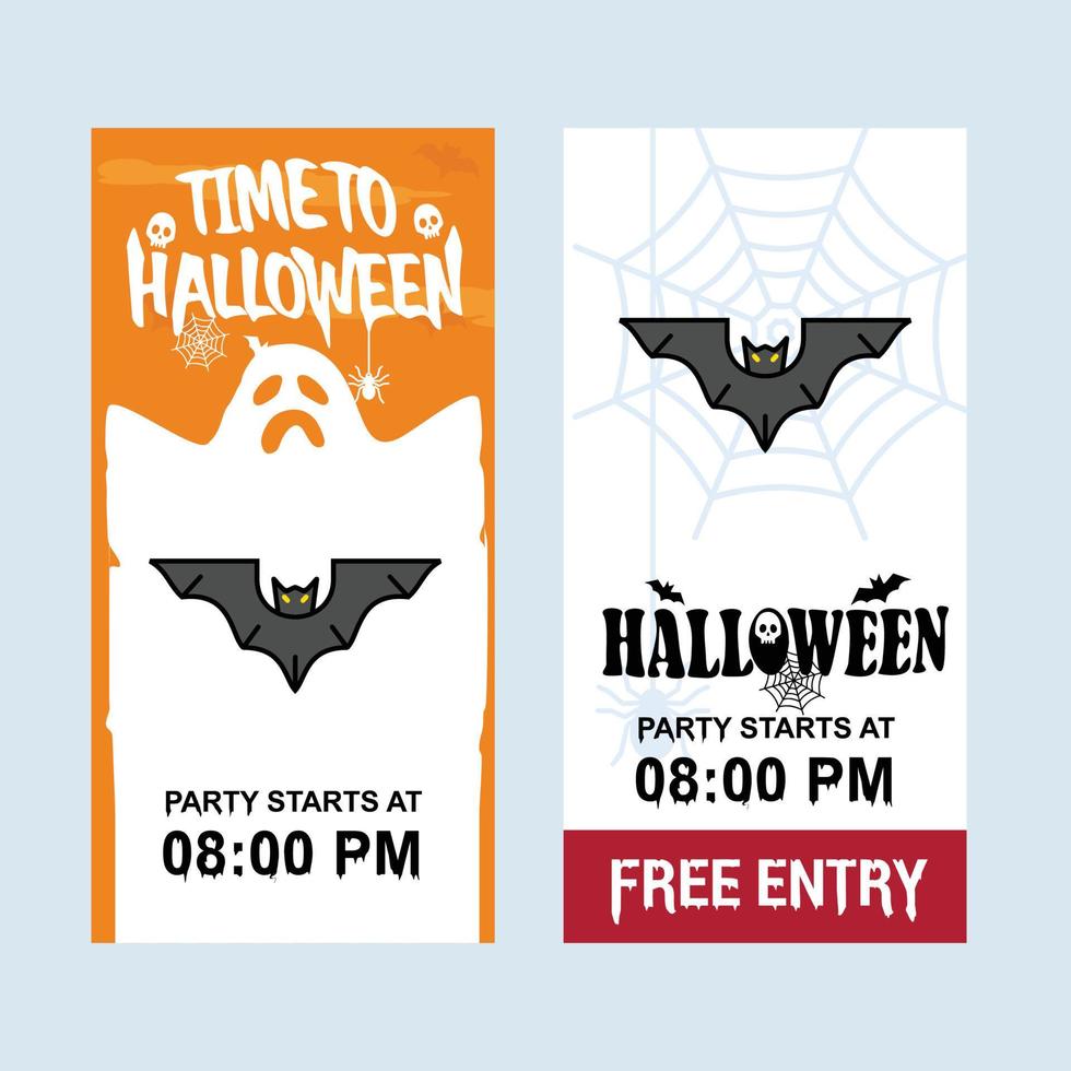 Happy Halloween invitation design with bats vector