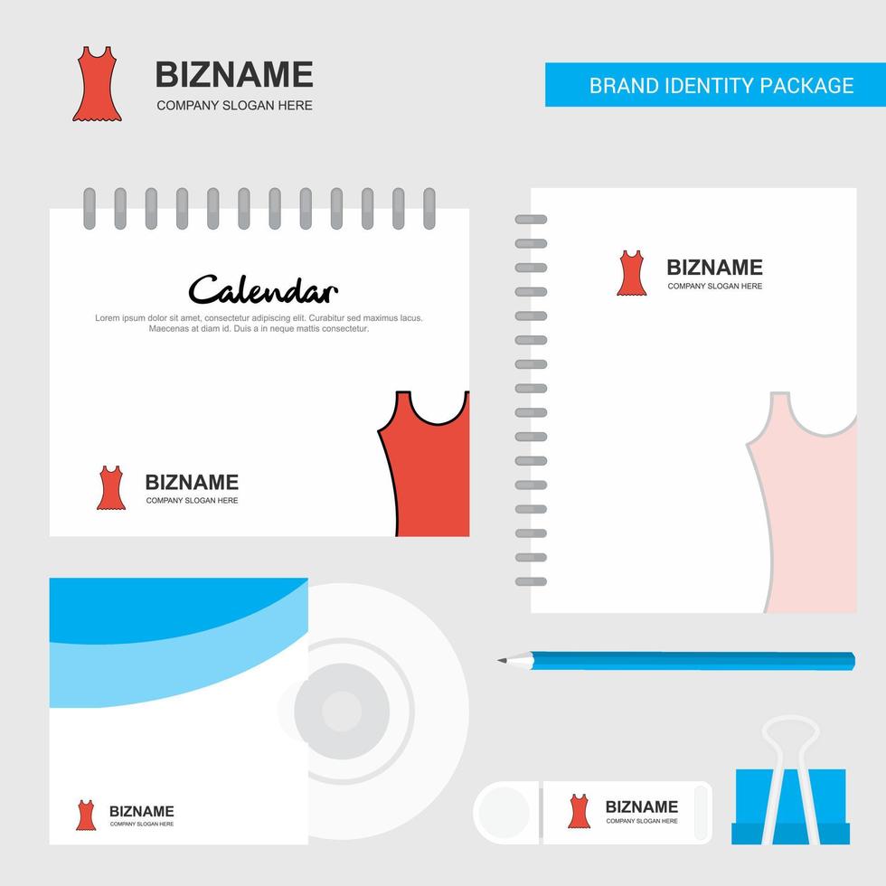 Dress Logo Calendar Template CD Cover Diary and USB Brand Stationary Package Design Vector Template