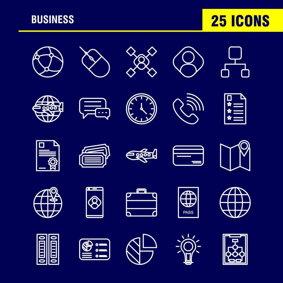 Business Line Icons Set For Infographics Mobile UXUI Kit And Print Design Include Laptop Graph Graph Laptop Computer Dart Game Focus Eps 10 Vector