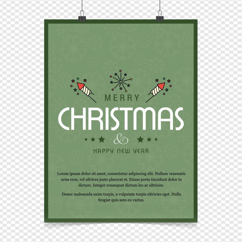 Christmas card design with elegant design and green background vector