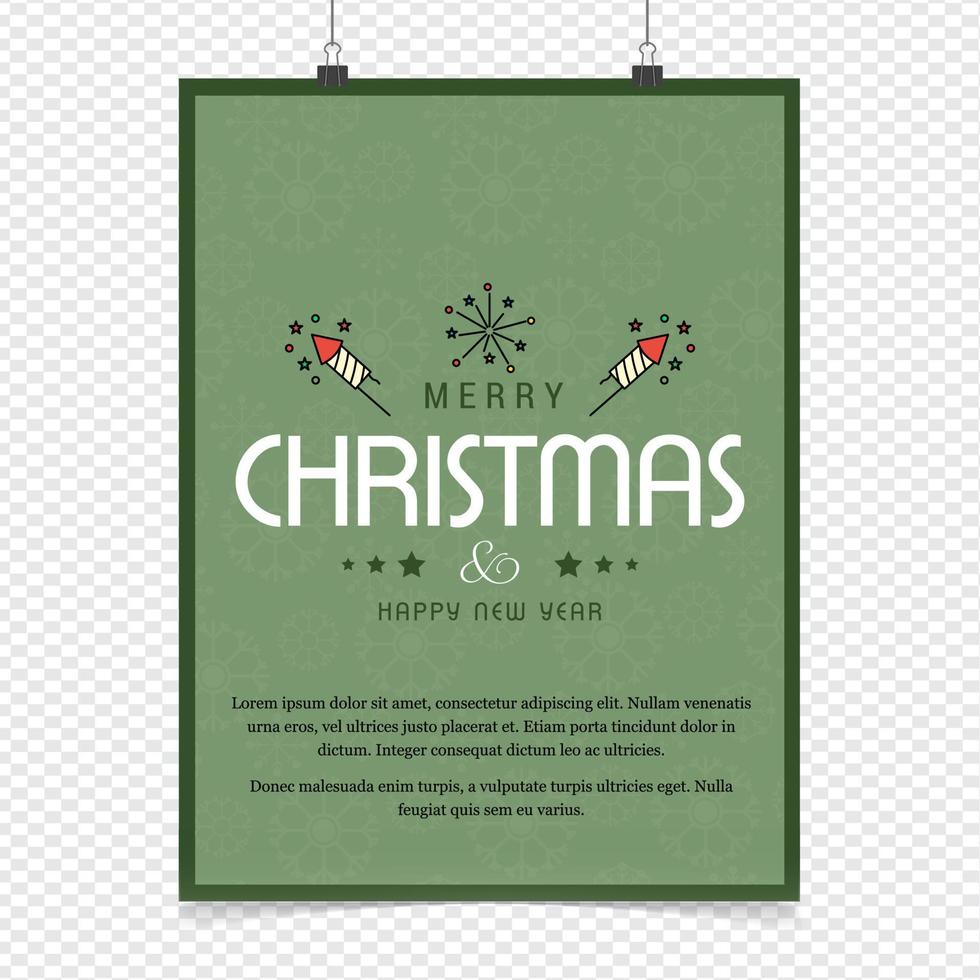 diseño de tarjeta de navidad con diseño elegante y vector de fondo verde