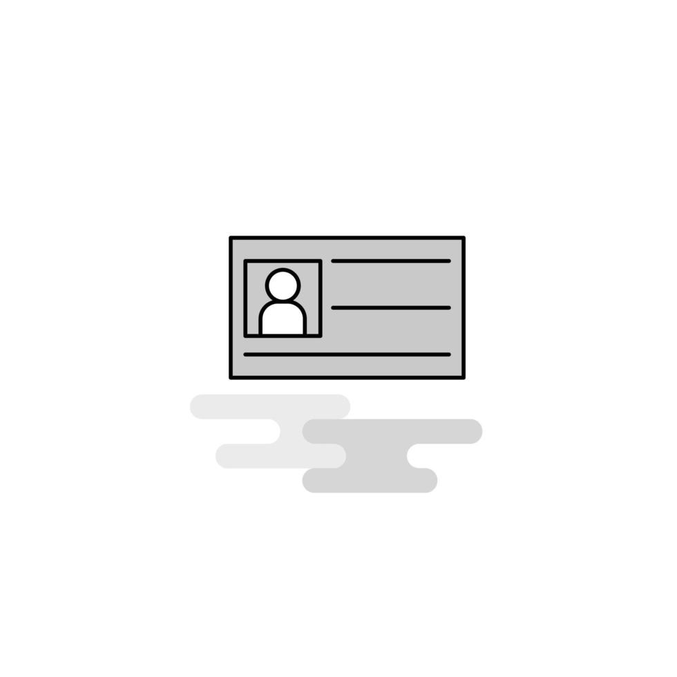 ID card Web Icon Flat Line Filled Gray Icon Vector