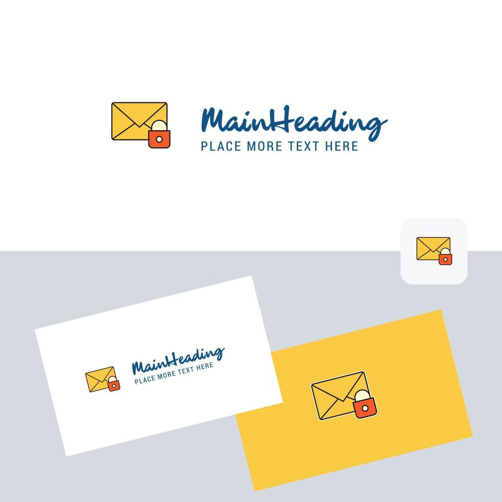 Secure mail vector logotype with business card template Elegant corporate identity Vector