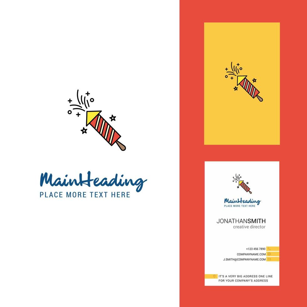 Rocket Creative Logo and business card vertical Design Vector