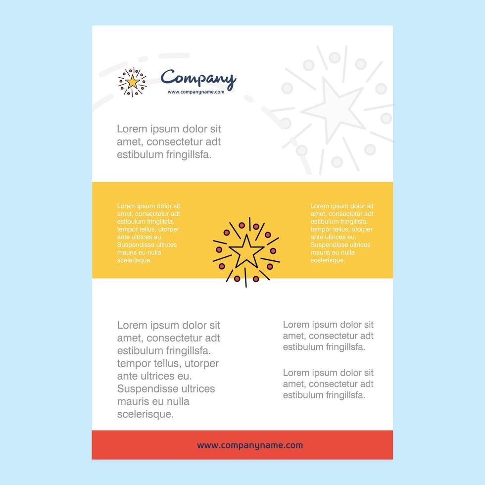 Template layout for Star comany profile annual report presentations leaflet Brochure Vector Background