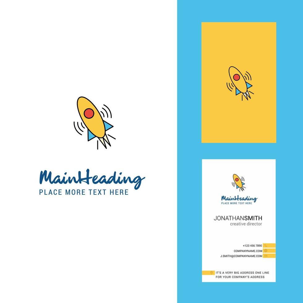 Rocket Creative Logo and business card vertical Design Vector