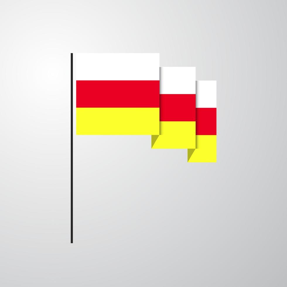North Ossetia waving Flag creative background vector