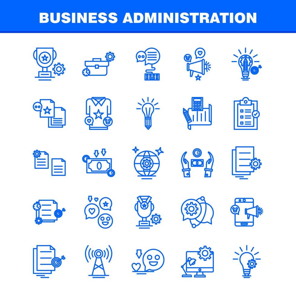 Business Administration Line Icons Set For Infographics Mobile UXUI Kit And Print Design Include Internet Setting Setting Gear Globe Tshirt Shirt Sports Eps 10 Vector
