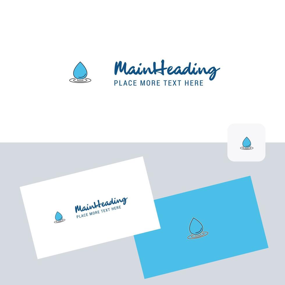 Water drop vector logotype with business card template Elegant corporate identity Vector