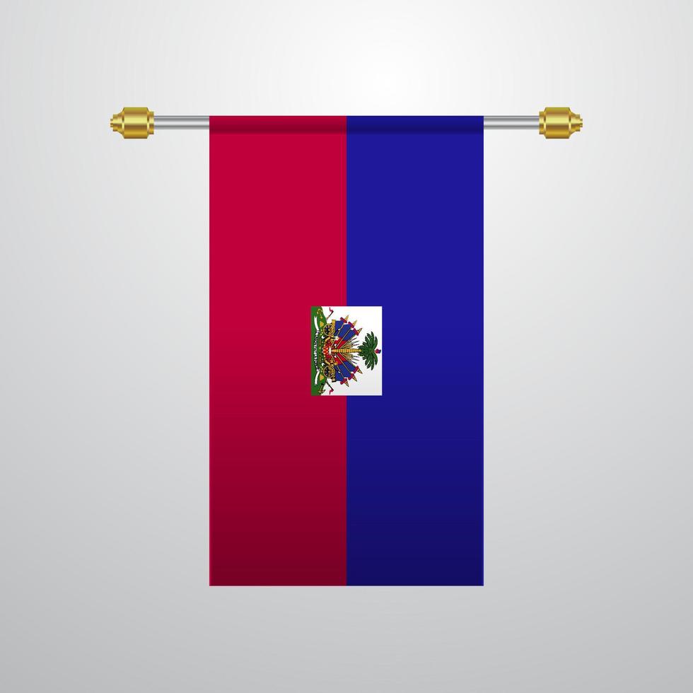 bandera colgante de haití vector