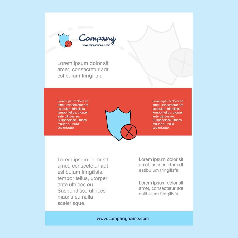 Template layout for Shield comany profile annual report presentations leaflet Brochure Vector Background