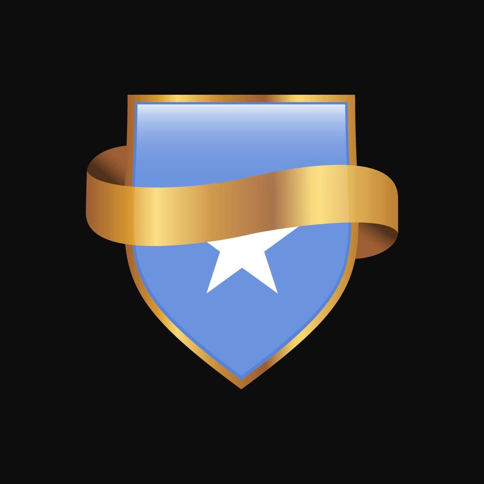 Somalia flag Golden badge design vector
