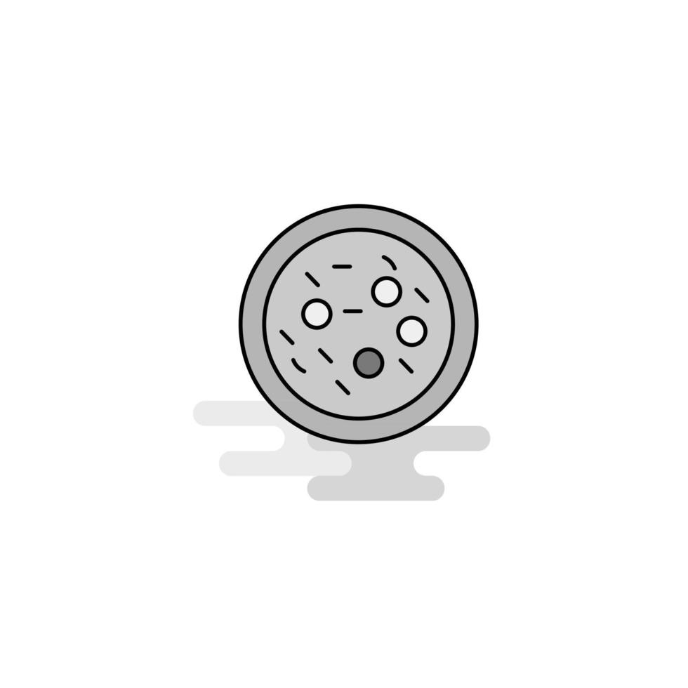 Bacteria on plate Web Icon Flat Line Filled Gray Icon Vector