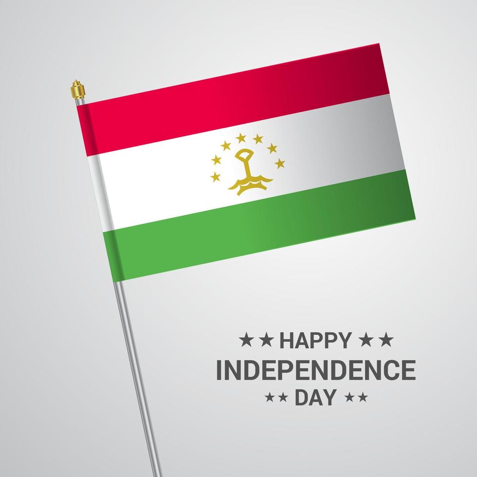 Tajikistan Independence day typographic design with flag vector