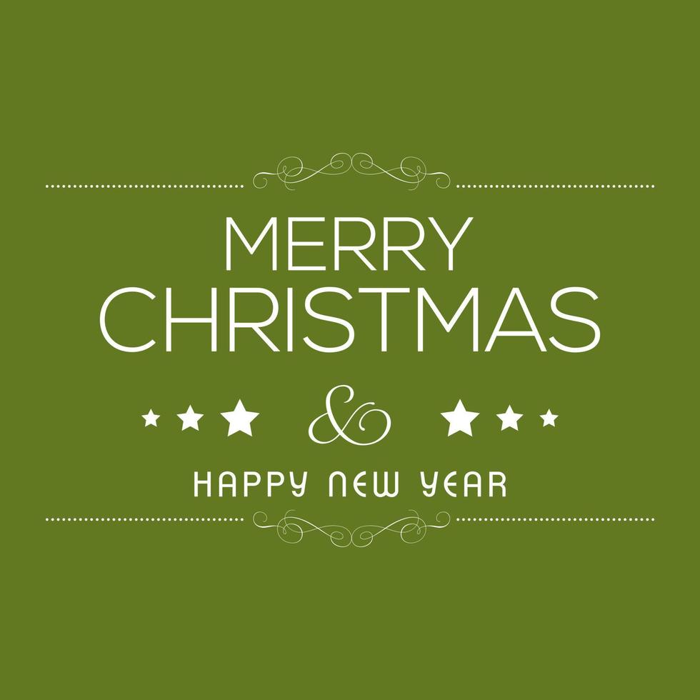 Merry Christmas greetings design with green background vector