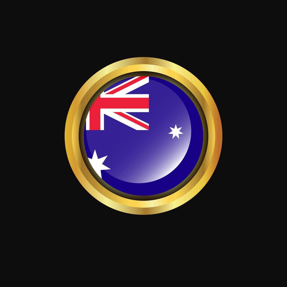 Australia flag Golden button vector