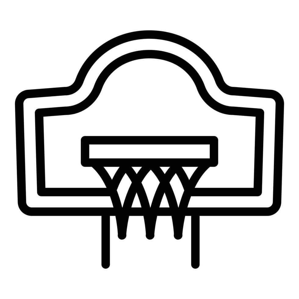 icono de canasta de baloncesto, estilo de contorno vector