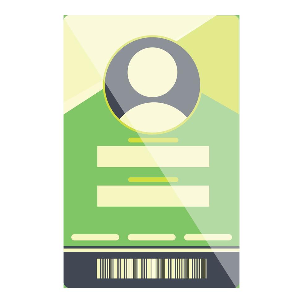 icono de plantilla de tarjeta de identificación, estilo de dibujos animados vector