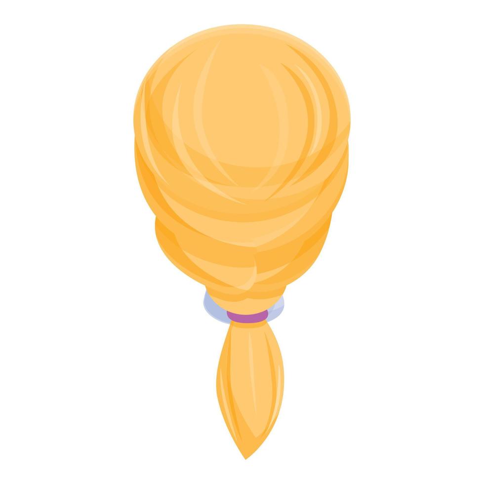 Back wig icon, cartoon style vector