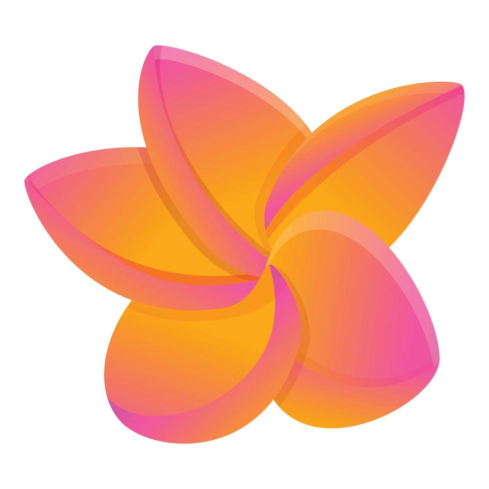 Plumeria icon, cartoon style vector