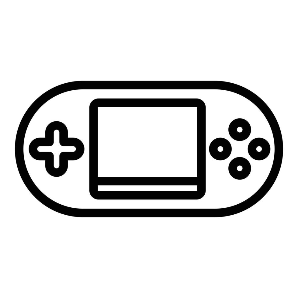 icono de joystick de consola de juegos portátil, estilo de contorno vector