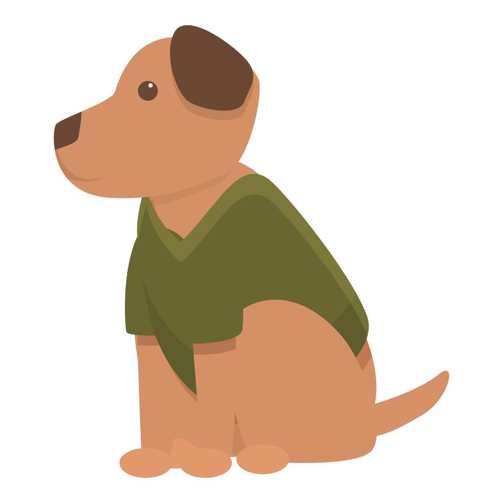 icono de ropa de perro lindo, estilo de dibujos animados vector