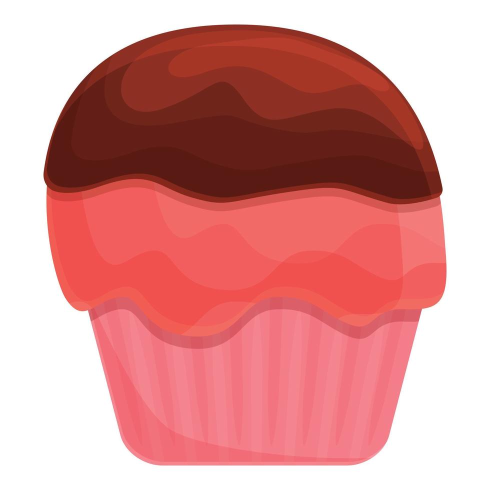 icono de muffin de hielo, dibujos animados y estilo plano vector