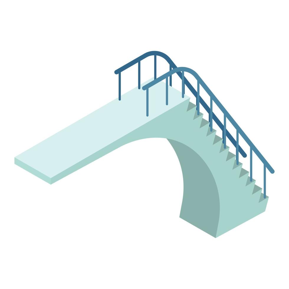 Pool diving board icon, isometric style vector