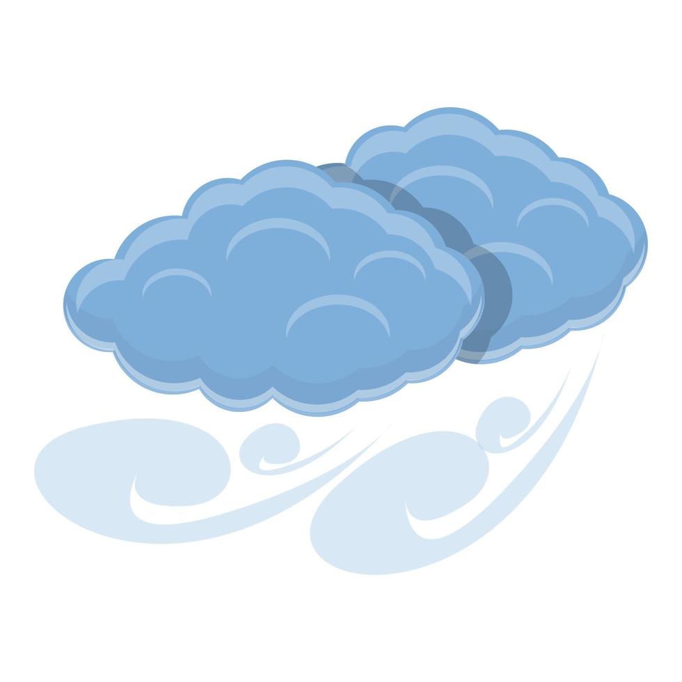 icono de nubes sopladas, estilo de dibujos animados vector