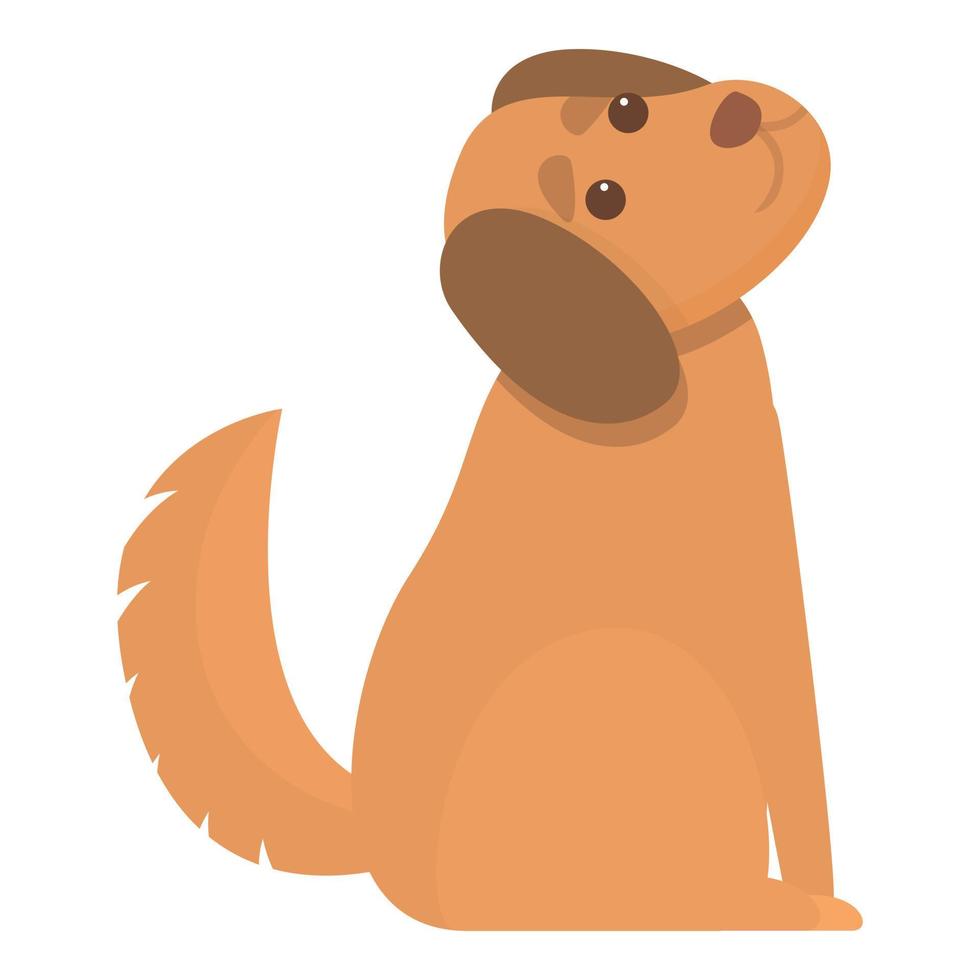 Playful dog action icon, cartoon style vector