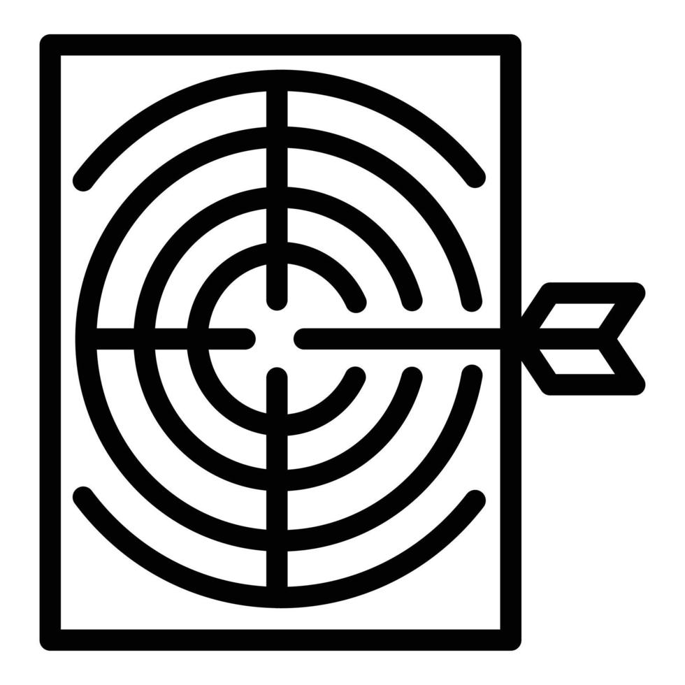 Archer paper target icon, outline style vector