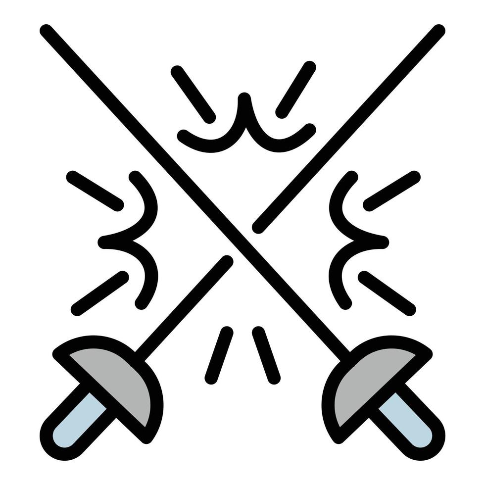 Cross fencing icon outline vector. Sport duel vector