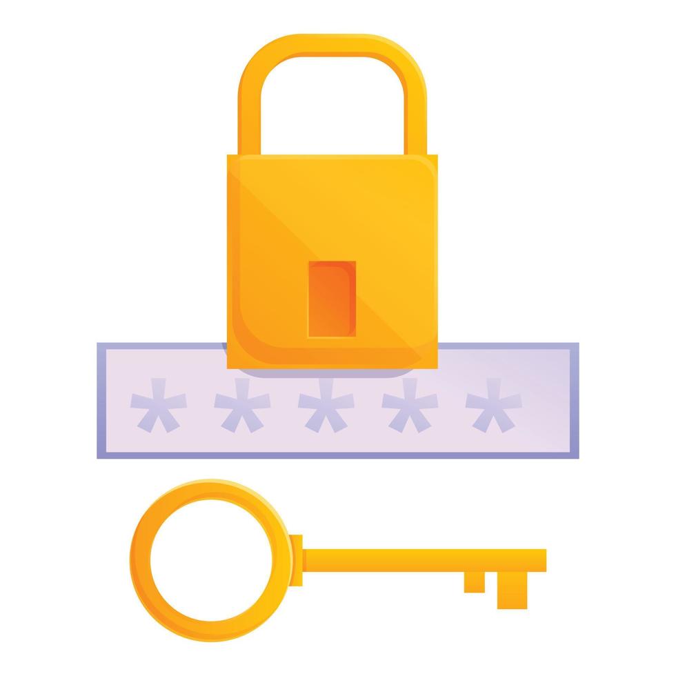 Access password recovery icon, cartoon style vector