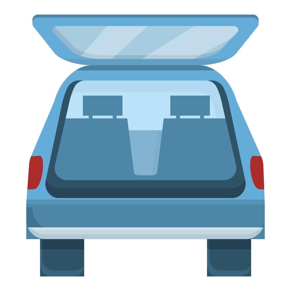 Luggage trunk car icon, cartoon style vector