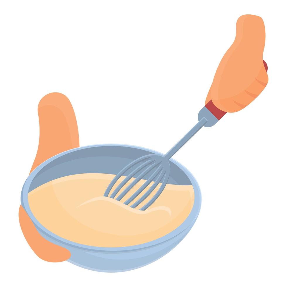 Cooking process icon, cartoon style vector