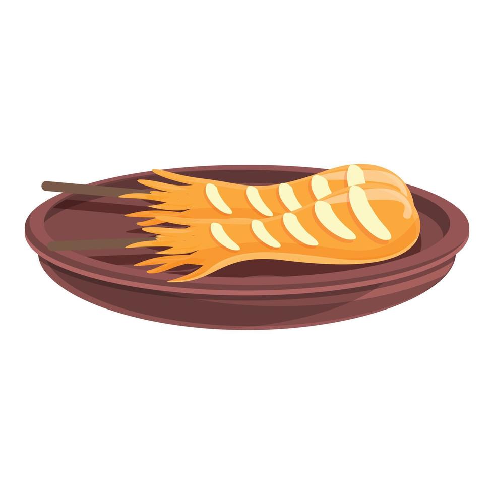 Korean sticks food icon, cartoon style vector