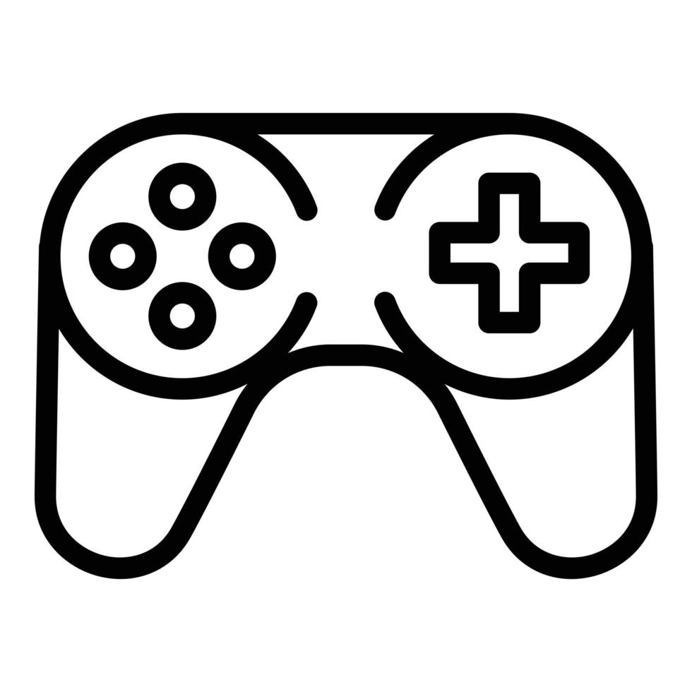 icono de joystick de consola, estilo de contorno vector