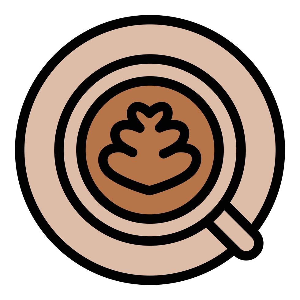 Top view coffee cup icon outline vector. Machine espresso vector
