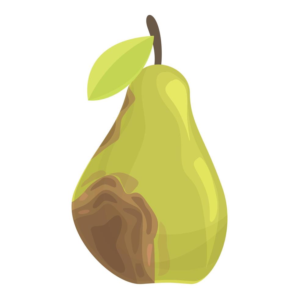 vector de dibujos animados de icono de pera contaminada. bacterias de la fruta