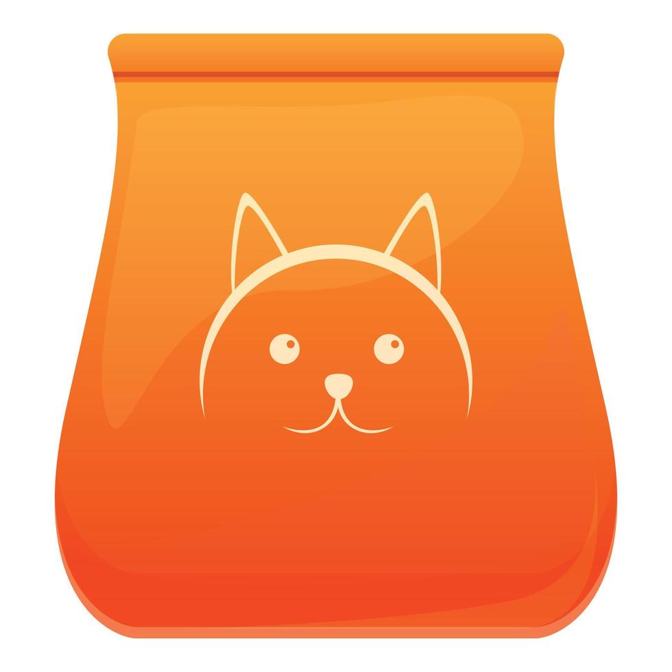 Store pack cat food icon, cartoon style vector
