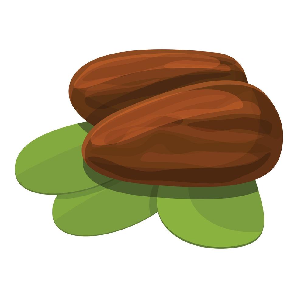 icono de nueces de karité, estilo de dibujos animados vector