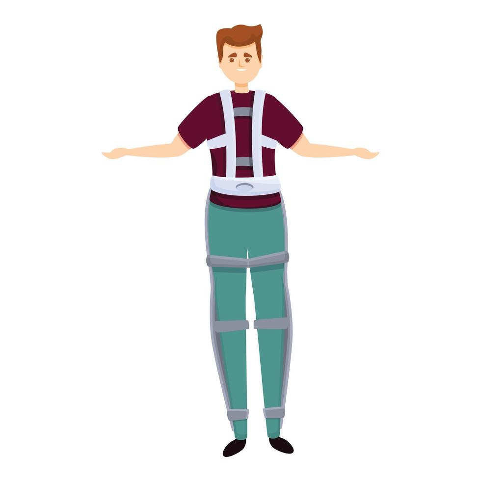 Medical exoskeleton icon, cartoon style vector