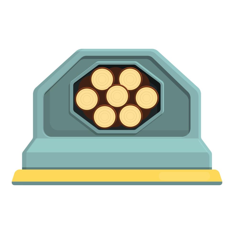 Paper production wood icon, cartoon style vector