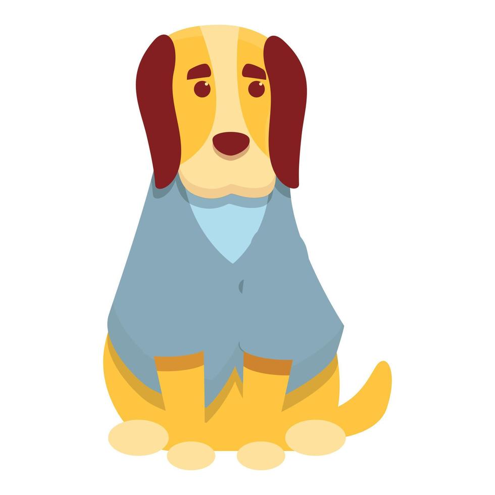 icono de ropa de perro mascota, estilo de dibujos animados vector