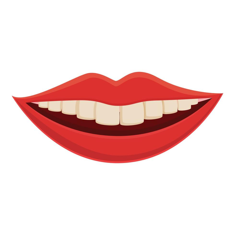 Teeth whitening smiling icon, cartoon style vector