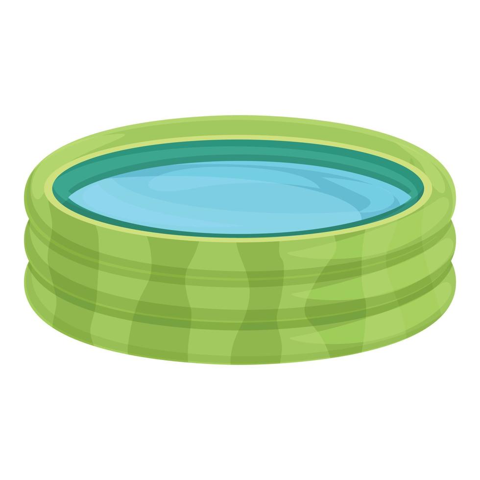 vector de dibujos animados de icono de piscina inflable verde. casa acuática