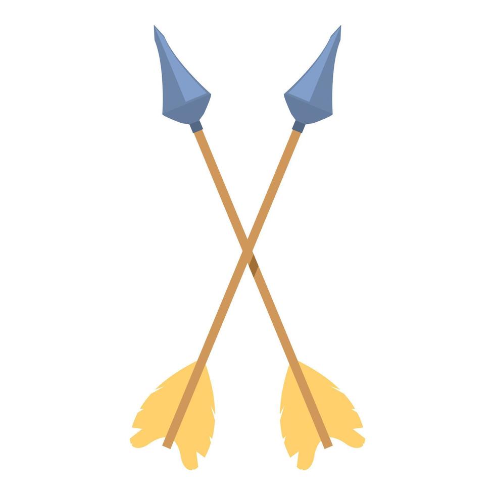 Crossed arrow icon cartoon vector. Medieval archery vector